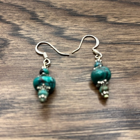 3 Pair | Silver Earrings Silver Tone |Faux  Turquoise|  Dream Catcher Earrings - Picture 3 of 11
